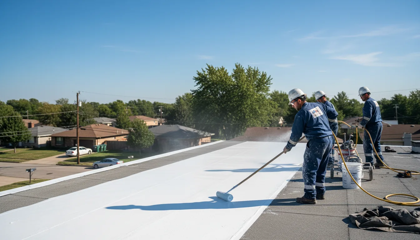 Commercial roof coating in Leon, OK near me